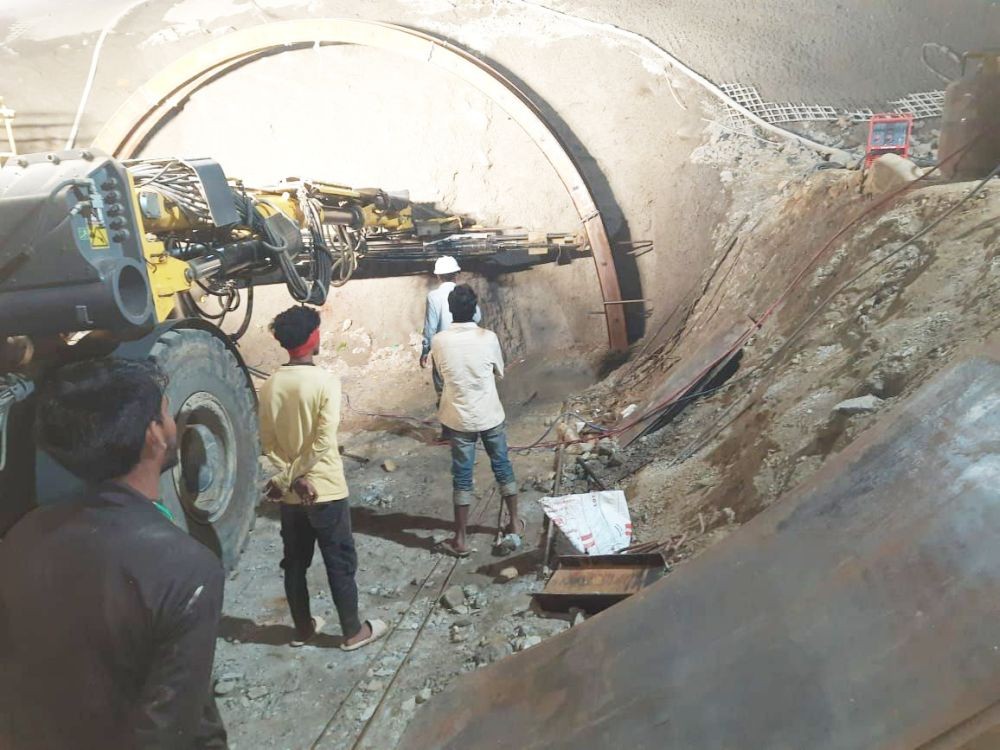 This image, provided by the NFR, shows workers engaged in construction activities at Portal 1 of Tunnel No-7, stretching over 6610 metres in Tsiepama village of Medziphema circle. According to the NFR, this tunnel holds the distinction of being the longest within the ongoing 82.5 km-long Dimapur-Kohima New Rail line Project. (Photo Courtesy: NFR)